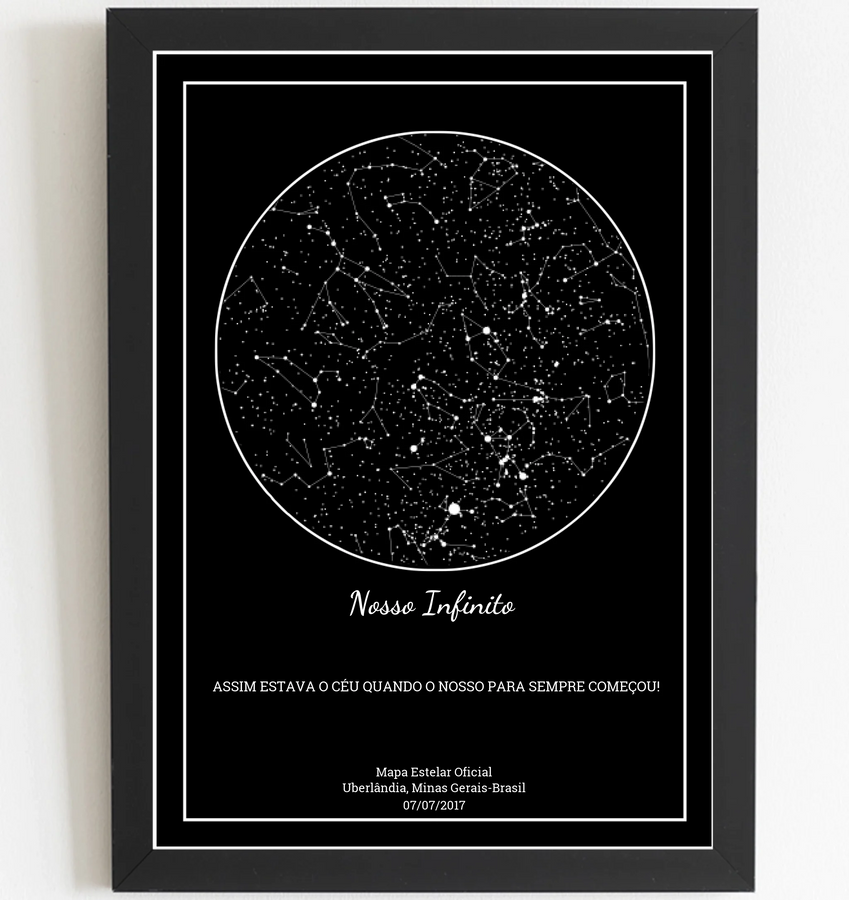 Mapa Estelar Preto - Arte Digital