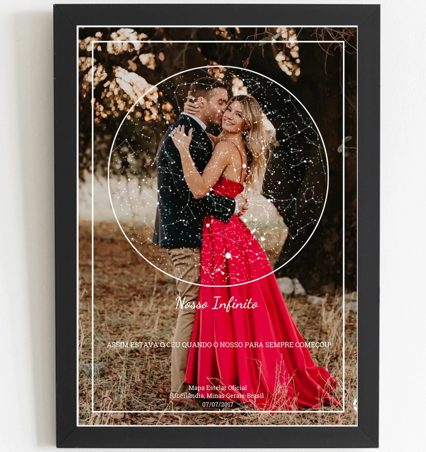 Mapa Estelar com Foto - Arte Digital