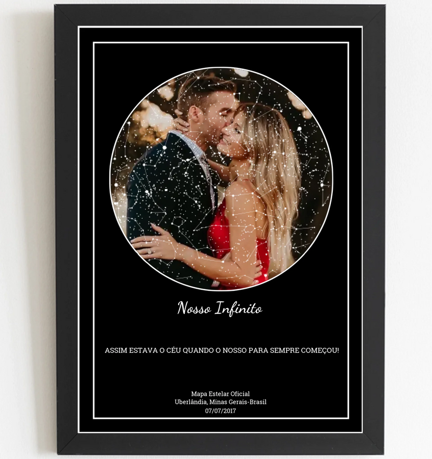 Mapa Estelar Foto no Globo - Arte Digital